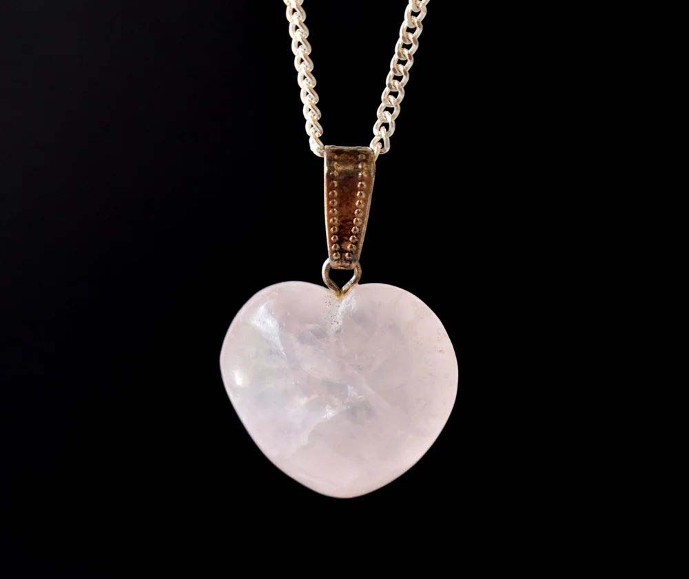 Rose Quartz Crystal Heart Pendant