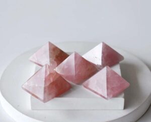 Rose Quartz Crystal Pyramids