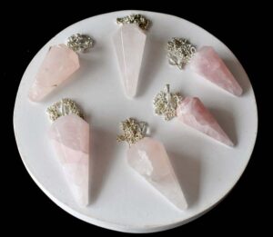 Rose Quartz Faceted Cone Pendulum