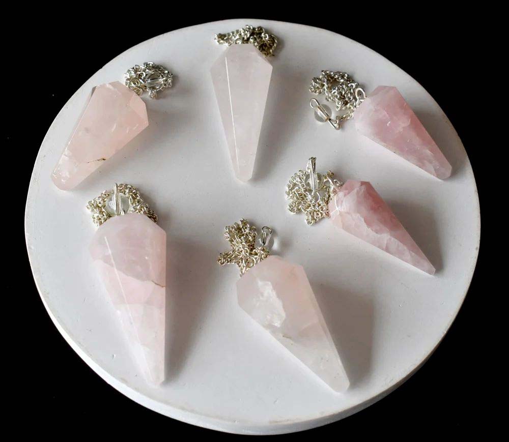 Rose Quartz Faceted Cone Pendulum