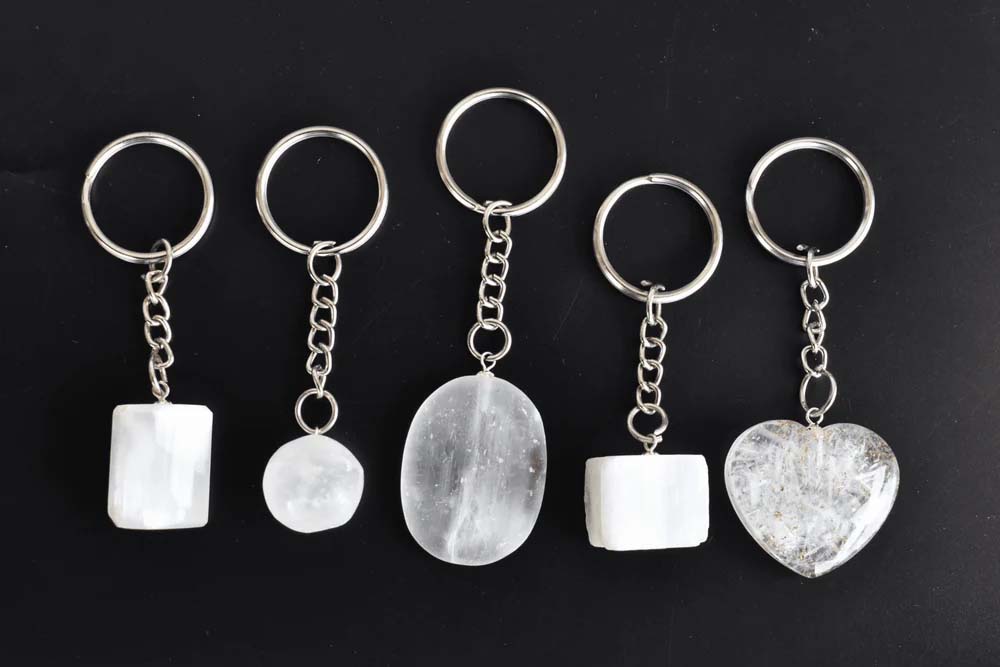 Selenite Key Chain