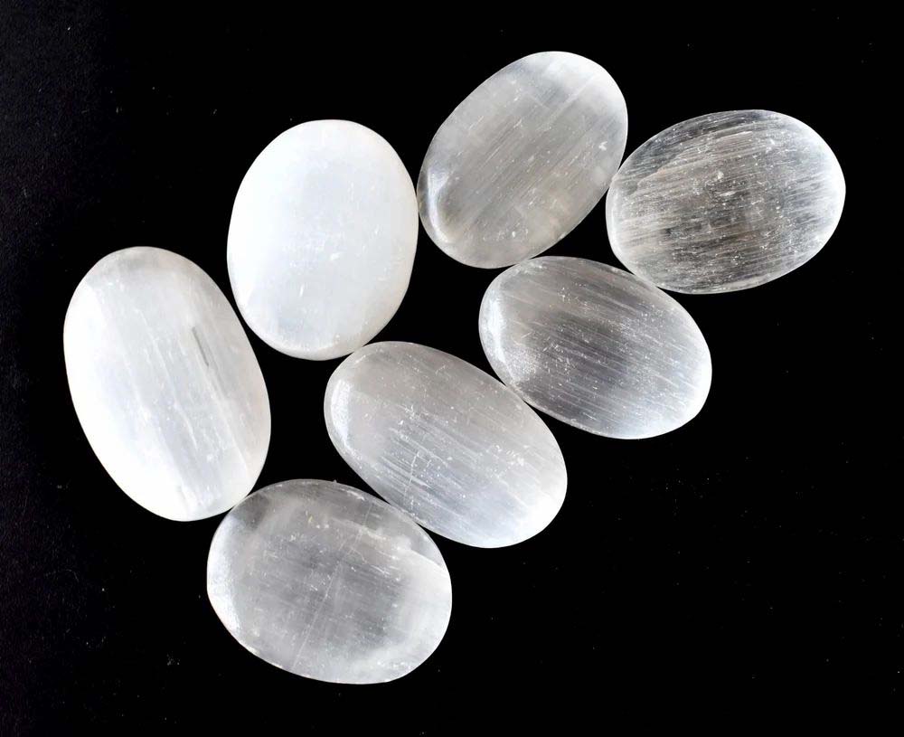 Selenite Worry Stone for Crystal Healing