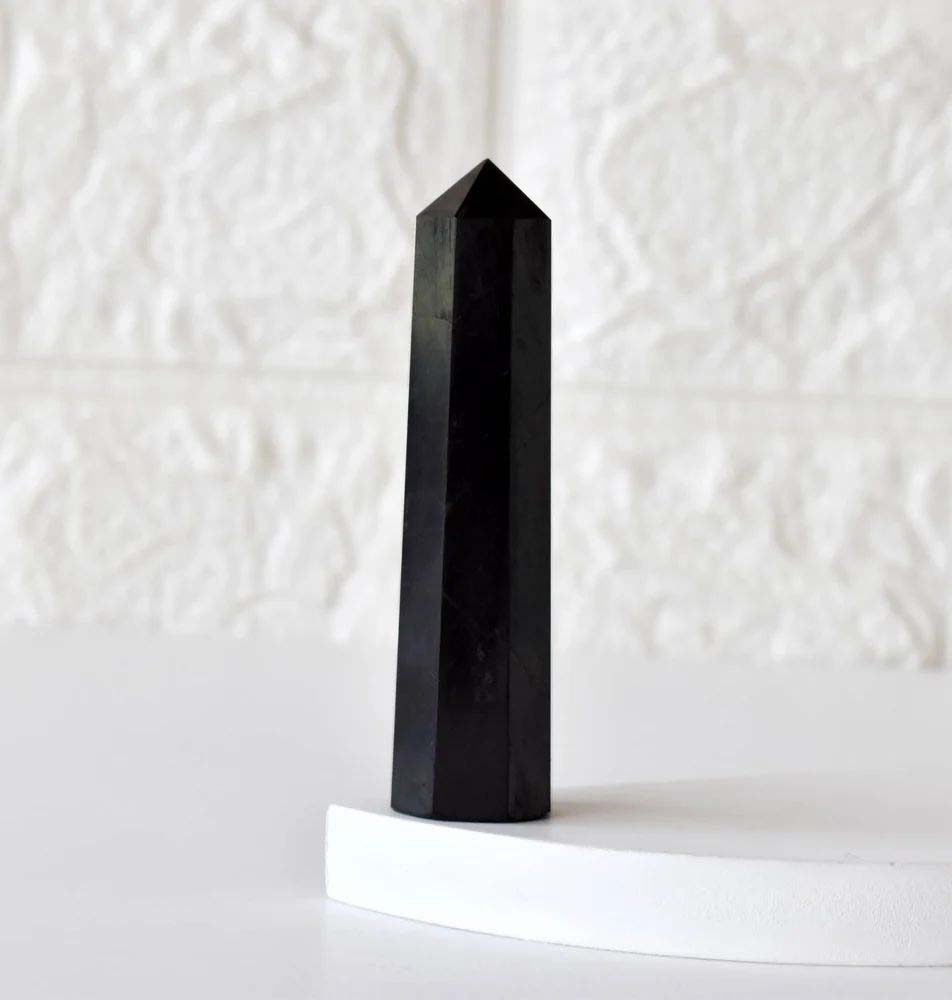 Shungite Black Obelisk Point