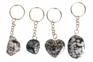 Snowflake Obsidian Key Chain