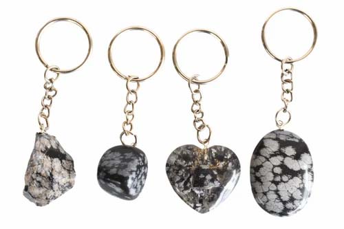 Snowflake Obsidian Key Chain