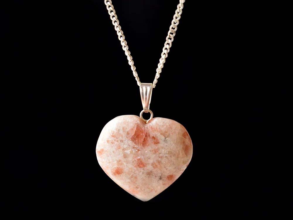 Sunstone Crystal Heart Pendant